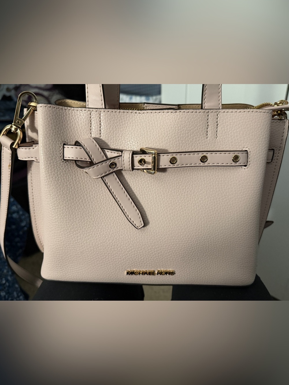 Michael Kors Leather Tote Handbag in Blush Pink